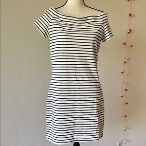 Mango Striped Off-Shoulder Dress